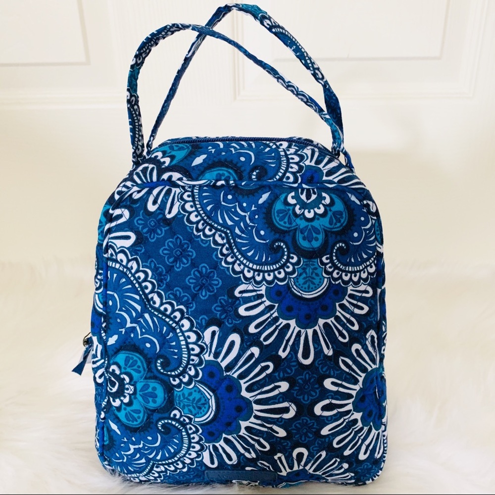 Lunch bunch lunchbox Vera Bradley blue tapestry - Picture 1 of 4